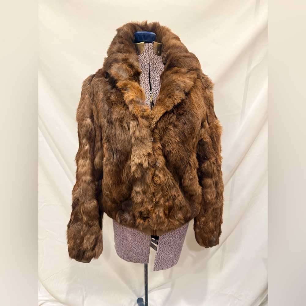 Vintage Amo Ricco Genuine Rabbit Fur Jacket Made in Hong Kong
